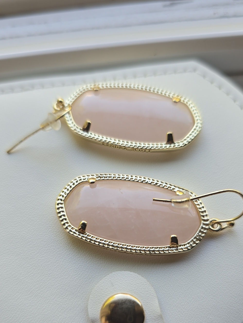 Kendra Scott Women's Elle Gold Drop Earrings in Rose Quartz